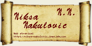 Nikša Nakulović vizit kartica